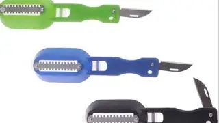 Kitchen Steel Fish Scales Brush Shaver Remover Descaler Skinner Sacler With Knife