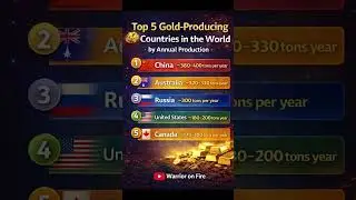 🥇 Top 5 Gold-Producing Countries 🌟 | Biggest Gold Producers in 60 Seconds! #goldranking #shorts