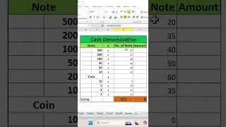 Bank jesi Denomination sheet in Exce How to make cash counting in Ms Excel Cash denomination sheet