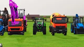 TRANSPORTING EXCAVATOR MIXER TRUCK TRACTORs Backhoe loaders Beamng.Drive Game FARMING SIMULATOR 22