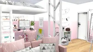 THE SIMS 4: SPEED BUILD // PINK GIRLY COLLEGE DORM ROOM