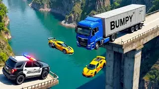 Cars vs COLLAPSE Broken Bridge #6 - BeamNG.drive Fails & Crashes 2025!