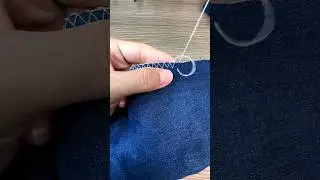 como costurar a m&atilde;o sem precisar de m&aacute;quina ponto zigue-zague #diy #calcasjeans #saiasjeans #shorts