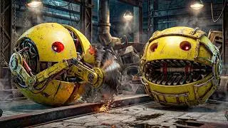 Walking Robot Blade Escape a Living Lunar Labyrinth Filled with Traps and Machines