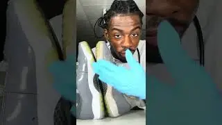 HOW TO CLEAN COOL GREY 11s 🐺 #amsr #sneakers #viralvideo #howto