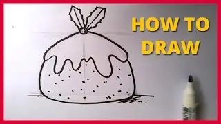 How to Draw a Cartoon Christmas Pudding &ndash; Easy Step by Step Tutorial for Beginners | Draw So Easy