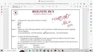 HPSC HCS PRELIMS TEST SERIES TEST 0051 DISCUSSION