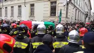 funerali dei tre Vigili del Fuoco deceduti nell'adempimento del loro dovere  AL  Italia 2019