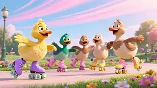 Five Silly Ducks on Roller Skates | Funny Counting Animal Rhyme for Kids | Nursery Rhymes & Songs