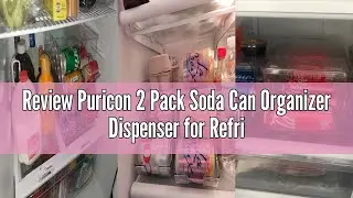 Review Puricon 2 Pack Soda Can Organizer Dispenser for Refrigerator, Clear Plastic Canned Food Pop B