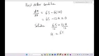 Profit Maximization Second Order Condition