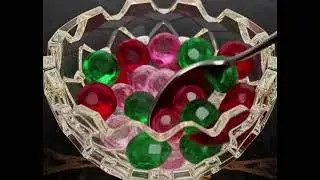 ASMR | Stirring 💎Jewels in Glass Watermelon (💎 유리 수박 보석 소리,  보석 테라피)#ASMR #JewelASMR #watermelon