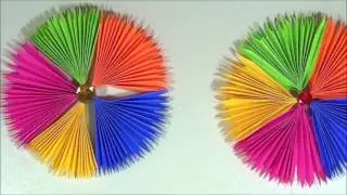 DIY Paper Craft: Paper Fan Backdrop Tutorial- Paper Rosettes - Pinwheel - Home/Party Decor