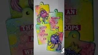 ATC cards with joggles foam stamps, BUBBEL TRIO!🫧🫧🫧