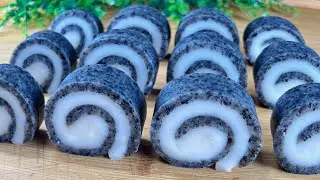 Fragrant Black Sesame Rolls! Simply mix flour and milk! A simple and delicious recipe!
