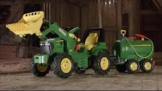John Deere X-trac RollyToys b&oslash;rne pedaltraktor med vandvogn