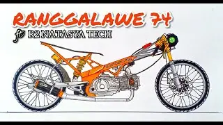 ranggalawe 74. menggambar Drag jupiter sleep engine, lmenggambar motor jupiter modifikasi kontes