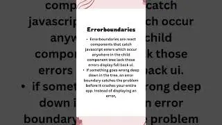 ERROR BOUNDARIES