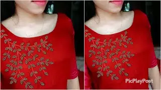 പാര്‍ട്ടിയിൽ തിളങ്ങാൻ ഈ design ചെയ്താലോ|beautiful bead embroidery neck design|beadwork design|