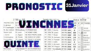 Pronostic Quint&eacute; 31 Janvier 2026&ndash; Analyse Gagnan DEAUVILLE