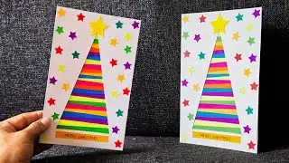 DIY Christmas Card Making | Easy DIY Merry Christmas Card | Christmas Craft