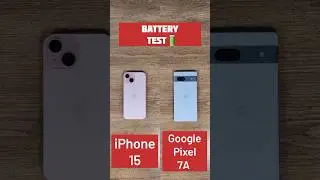 iPhone 15 vs Google Pixel 7A Battery Drain Test #iphone15 #googlepixel7a #batterydrain #tech #shorts