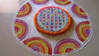 Creative and unique multicolored rangoli | Innovative rangoli designs by Poonam Borkar