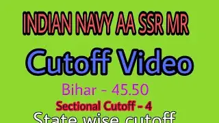 NAVY AA SSR MR CUTOFF 2020 | STATE WISE CUTOFF