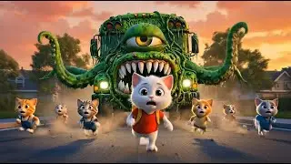 NO ESCAPE! ⚡😱🚌 Kitten Encountered A Mutated School Bus Monster On Its Way To School!