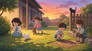 Playing Alone While the Sun Sets 🌅🌿 | A Quiet Childhood Evening That Slowly Turns to Night
