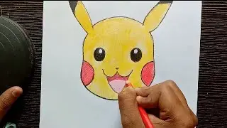 How to draw Pikachu face | Pikachu easy drawing for beginners step by step tutorial