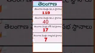 Telangana information# mla seats#mp seats#mlc seats #shorts#Youtube shorts #YT Shorts#