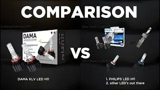 True LED Headlight/foglight Comparison Test  Performed (DAMA, Philips, Amazon) @ HID Concept Lab