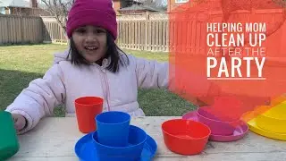 Clean up video to Help mom after the party- educational video for children