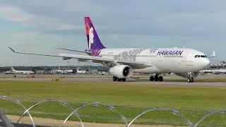 [4K] Hawaiian A330-243 Landing + Close up Taxi at MSP Airport