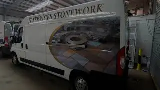 Van signwriting design and installation for J.T. Services Stonework of Largs.