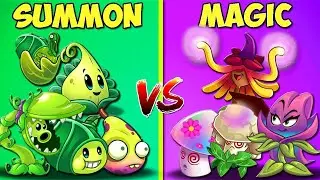 Random 4 Plants of Team MAGIC vs SUMMON - Who WIll Win? - Pvz 2 Battlez