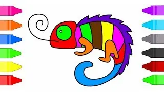 Chameleon Coloring Pages for Kids | Coloring Book for Children