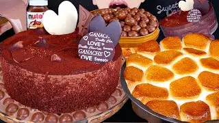 ASMR S'MORES DIP CHOCOLATE CAKE MALTESERS MAGNUM ICE CREAM NUTELLA DESSERT MUKBANG먹방咀嚼音EATING SOUNDS