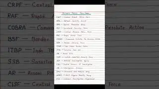 Security Forces full form ~ CAPF , NSG , ARMY......