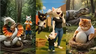 Jungle Cat 😺 vs Dinosaur 🦖 &ndash; Funny Cat 🐈 Adventure!&rdquo; 😄