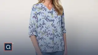 Denim & Co. Printed Heavenly Jersey V-Neck Top | QVC