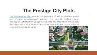 The Prestige City Township | Prestige Property at Sarjapur Road | Bangalore Real Estate