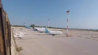 Olympic Airlines airplanes at the abandoned airport in Athens, July 2018