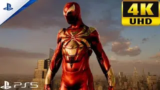 PS5 Spider-Man 2 IRON SPIDER ARMOUR SUIT Revealed in 4K60FPS Gameplay