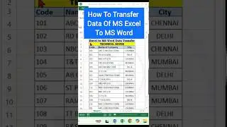 Transfer Excel Data To Word