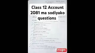 NEB Class 12 Account 2081 Asked Questions. #shorts #account