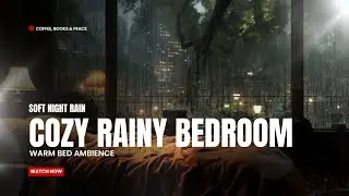 Cozy Rainy Bedroom 🌧️ Soft Night Rain & Warm Bed Ambience