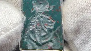 Sekhmet Intaglio in Blood Stone  Brooche - Sterling Silver