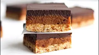 Шоколадные карамельные квадратики без выпечки 🍫 | ВЕГАНСКИЕ
